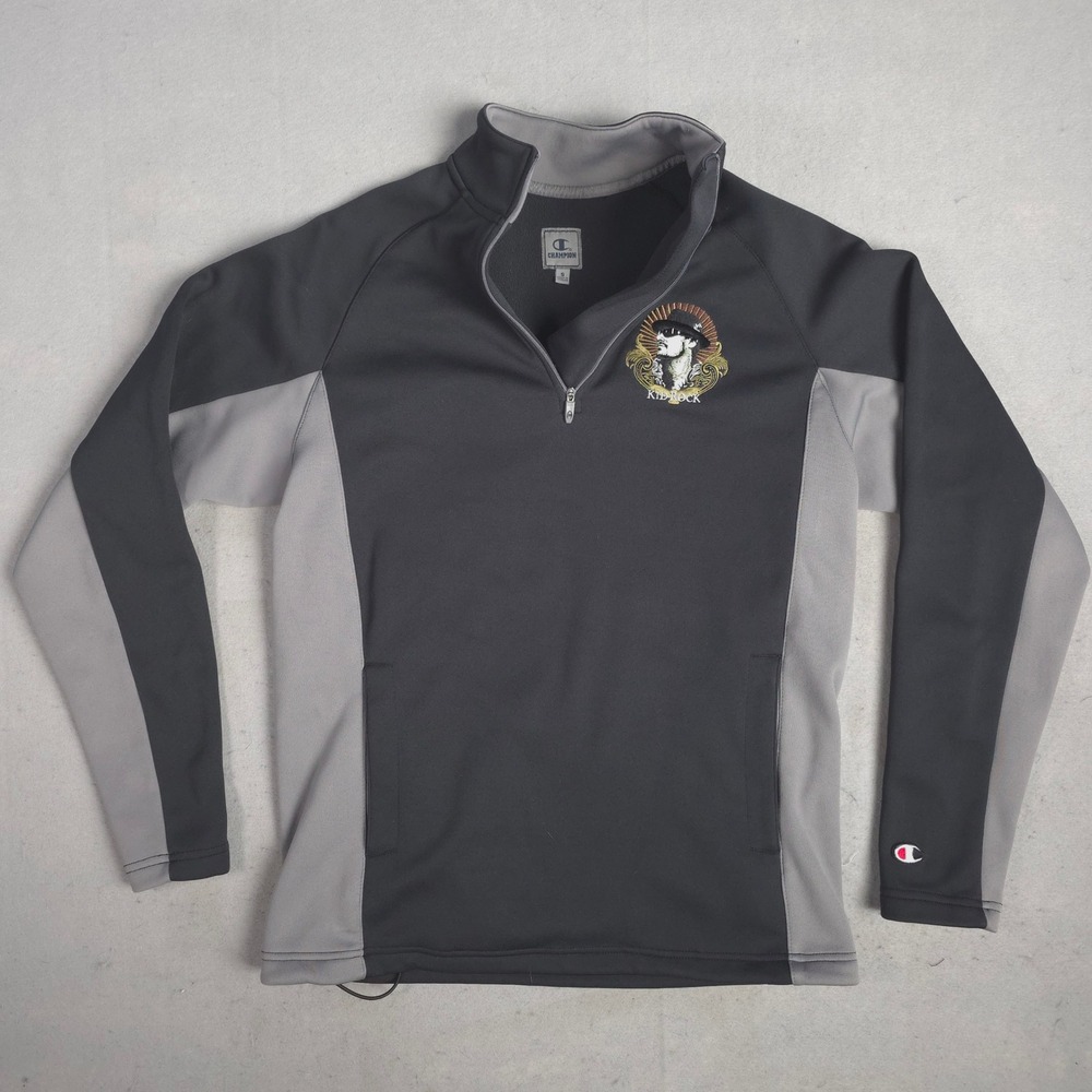 Champion Pullover Kid Rock Memorabilia Embroidered Logo Gray Black Jacket Size S